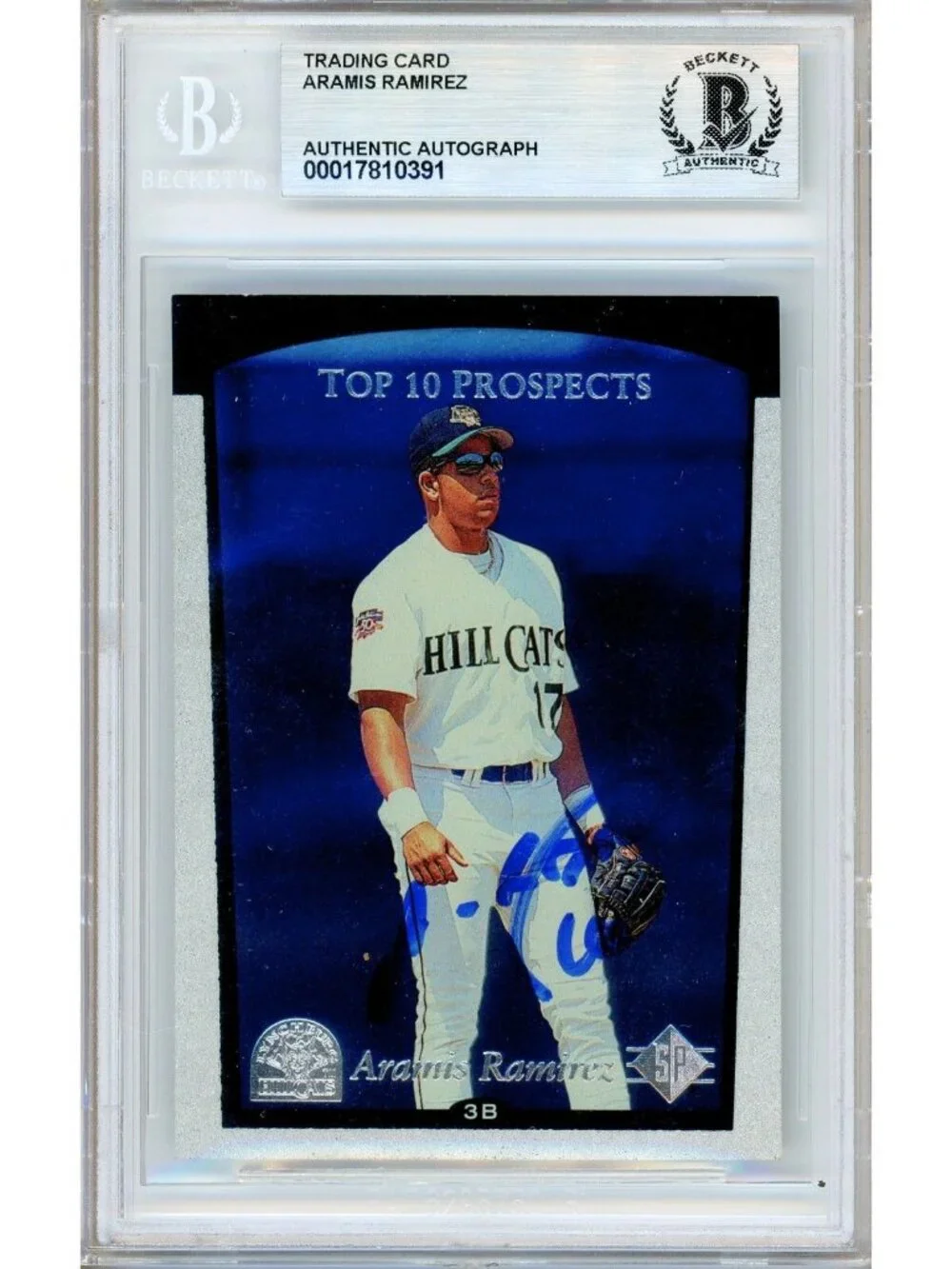 Aramis Ramirez Signed 1998 Upper Deck SP Top Prospects #9 Card Beckett BAS Slab